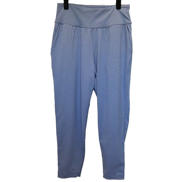 Prana Mahala Capri Joggers Leggings Blue Stripe Size Small - Picture 2 of 6